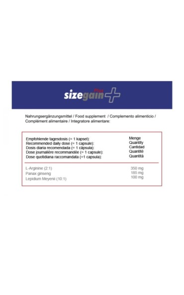 Sizegain Plus · Aumenta la virilidad y potencia sexual