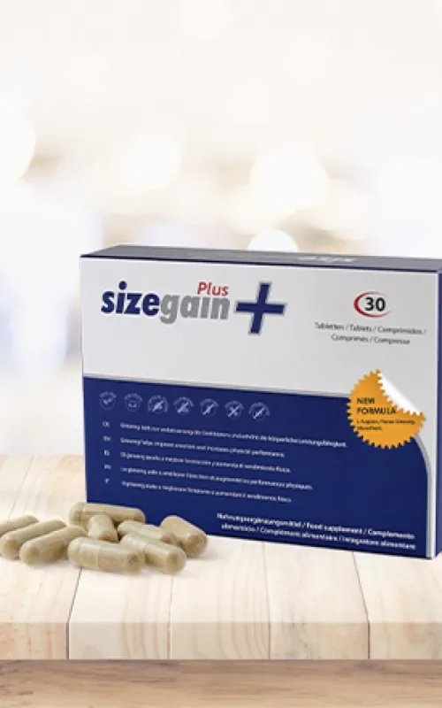 Sizegain Plus · Aumenta la virilidad y potencia sexual
